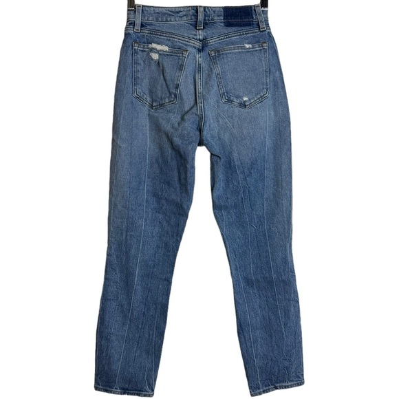 Abercrombie & Fitch High Rise Mom Jean Straight Leg Rigid Denim 25 Regular FLAW - Picture 2 of 16